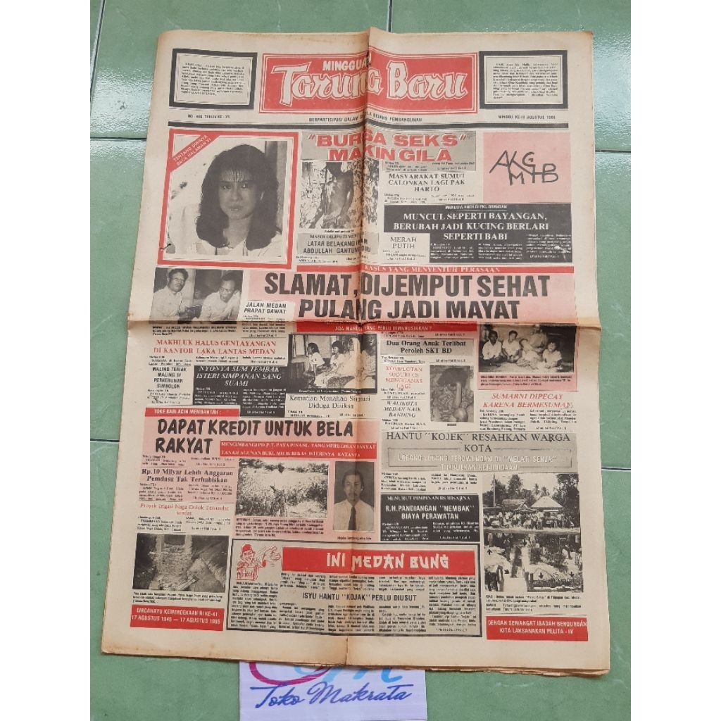 koran tabloid mingguan TARUNA BARU jadul lawas lama