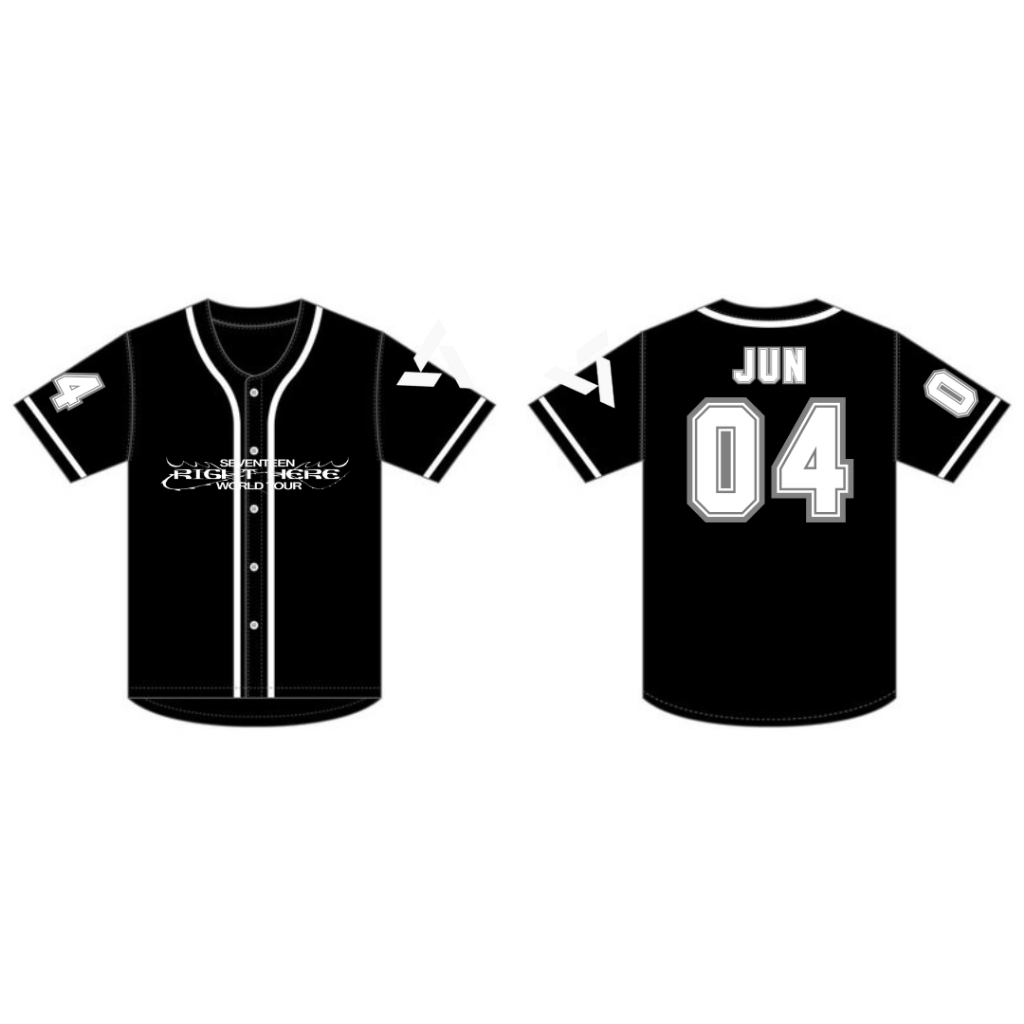 Jersey baseball seventeen right here jun hitam kpop member korea