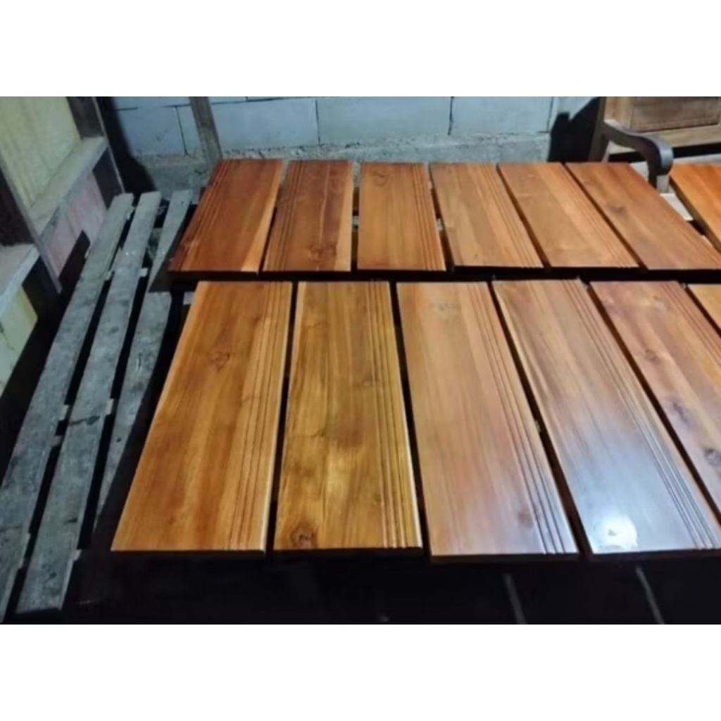 Costum Trap Tangga / Ambalan Tangga Dari Kayu Jati Asli Tebal 3 Cm