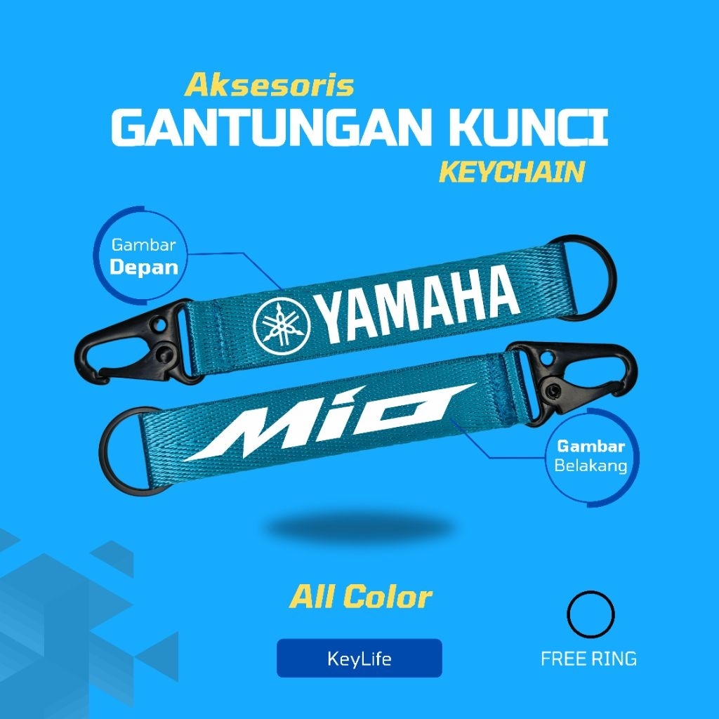 "Miooo" gantungan kunci mio gantungan kunci motor mio keychain mio keychain webbing yamaha mio