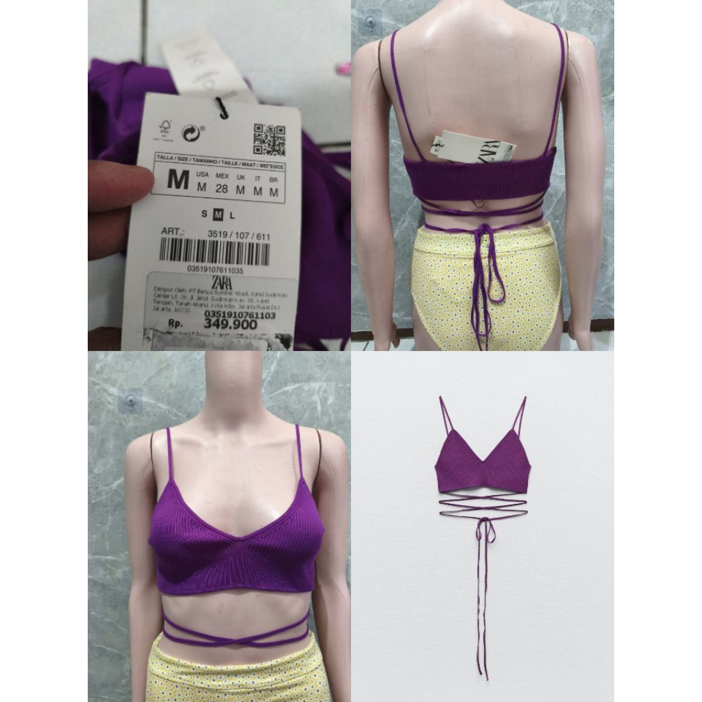 ZARA BRA KNIT TOP STRAPY WRAP