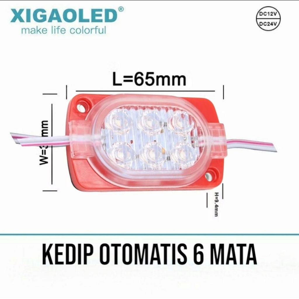 Lampu LED mata 6 kedip tanpa modul 12-24 volt