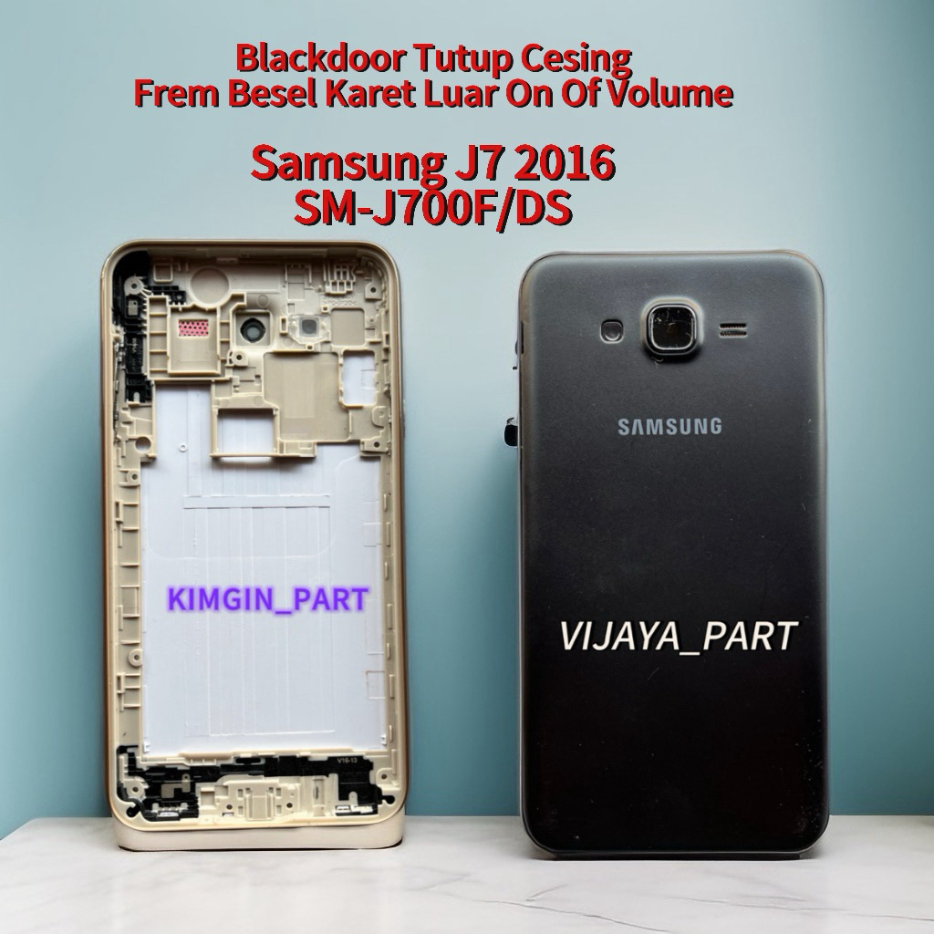 Blckdoor Cesing Fulset Frem Besel Samsung J7 2016 SM-J700F/DS Original