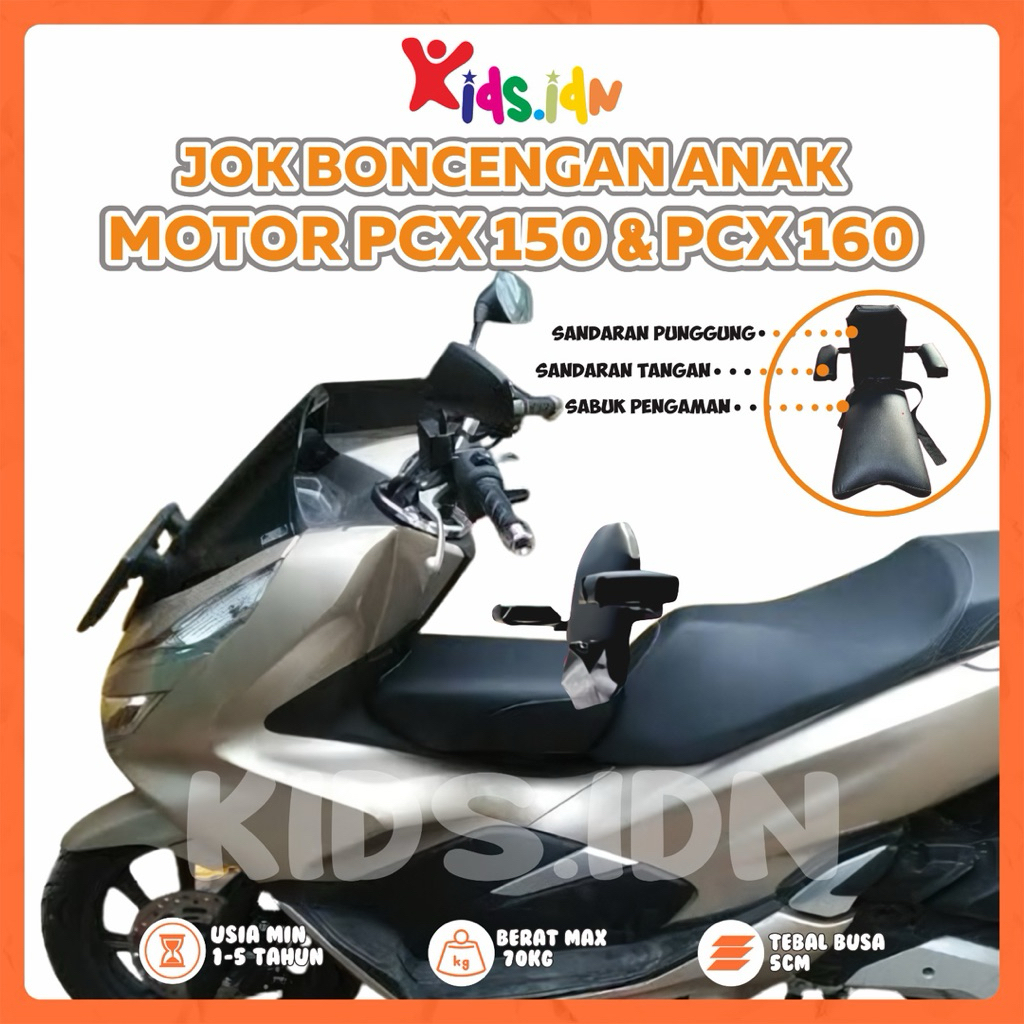 Jok Boncengan Anak Dengan Sandaran Motor PCX 160 PCX 150 Kursi Dudukan Anak Portable Matic