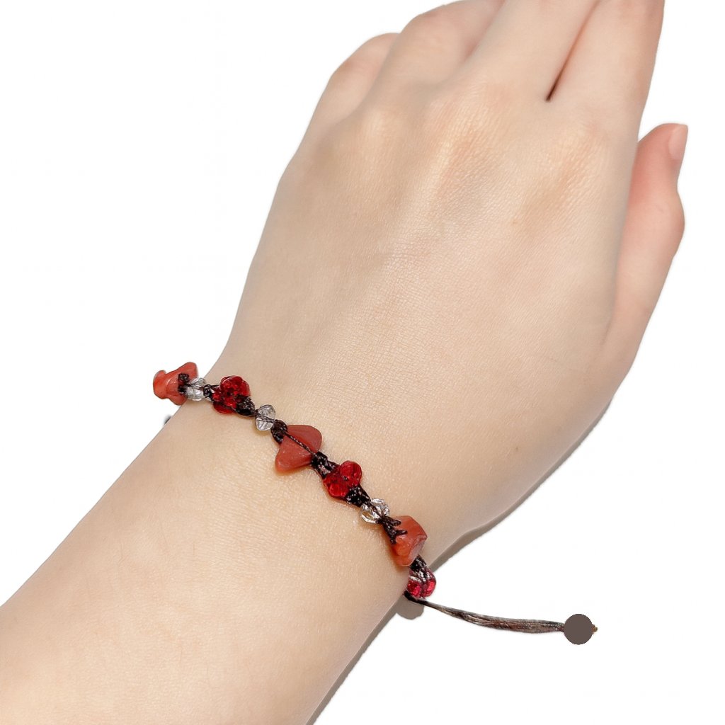 Gelang Merah Bracelet Batu Alam Berlian