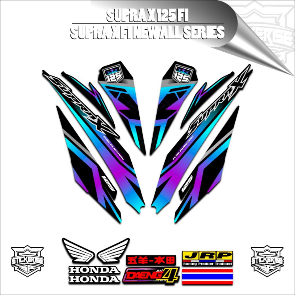 Stripping Supra X 125 FI / Sticker Wave125 / Stiker Supra FI Viral / Variasi Supra  / LUCKYSTORES6