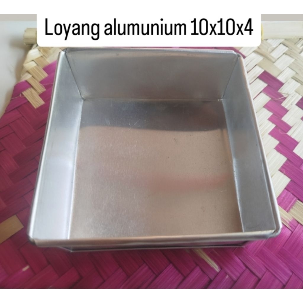 Loyang kotak loyang bronis almunium 10x10x4 trmurah