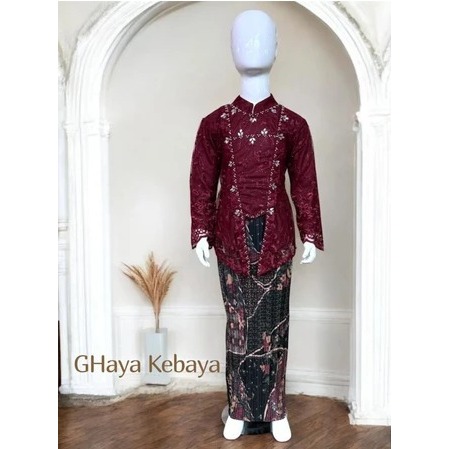 Kebaya Kutubaru Anak Perempuan 4 - 12 Tahun Kebaya Pesta Anak Viral Rok Batik Anak Aneka Warna