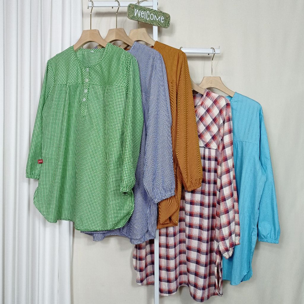 BLOUSE JUMBO WANITA / MOTIF LD 115 130 / KATUN PREMIUM / ATASAN OVERSIZE