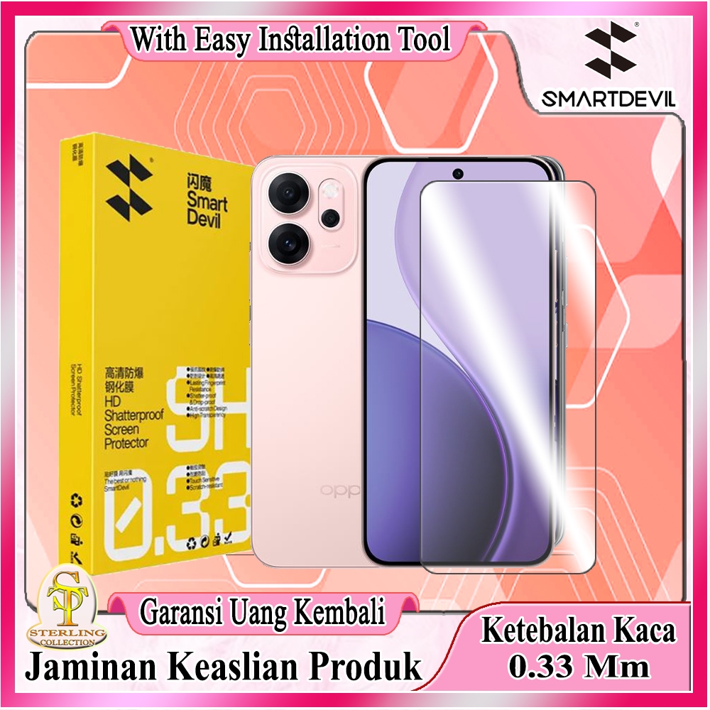 Tempered Glass Smartdevil OPPO FIND X9 Pro Find X8 RENO 14 15  Screen Protector Easy Aplikator isi 2