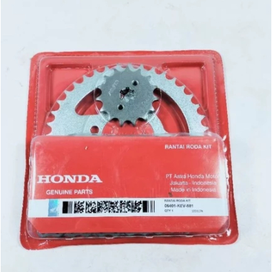 Gear Set + Rantai KEV motor Supra Fit Lama, Supra X, Supra Kode KEV original