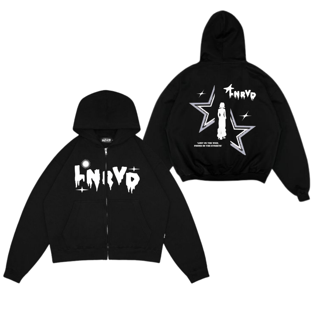 Jaket Oversize Hoodie Boxy Zipper LunarVoid Unisex Jaket Hoodie Boxy Pria Wanita Fleece Premium Loka