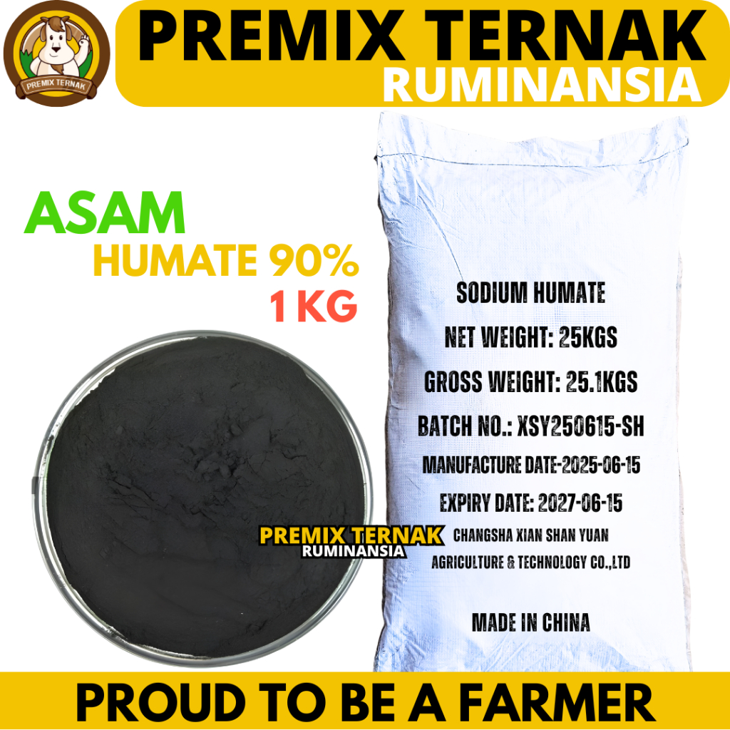 ASAM HUMAT 90% 1 KG PUTIH - HUMIC ACID - SODIUM HUMAT - SODIUM HUMATE - HUMID ACID - HUMIC ACID