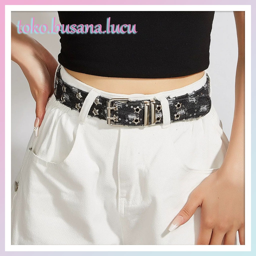 Ikat Pinggang Unisex Fashion Canvas Kain Dan Leather PU Untuk Gesper Pin | Belt Wanita/Pria Gaya Y2K