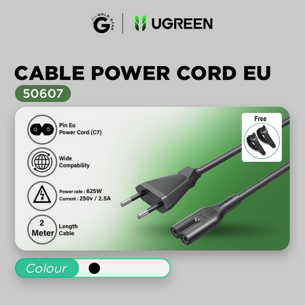 Ugreen Kabel Power Printer / Kabel Angka 8 AC Cord 2 250V