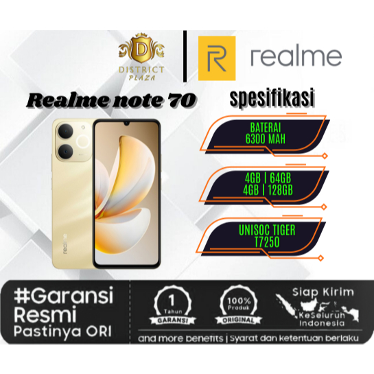 READY REALME Note 70 Ram (4+8/64gb) (4+8/128gb) Bergaransi Resmi hp realme terbaru 2025