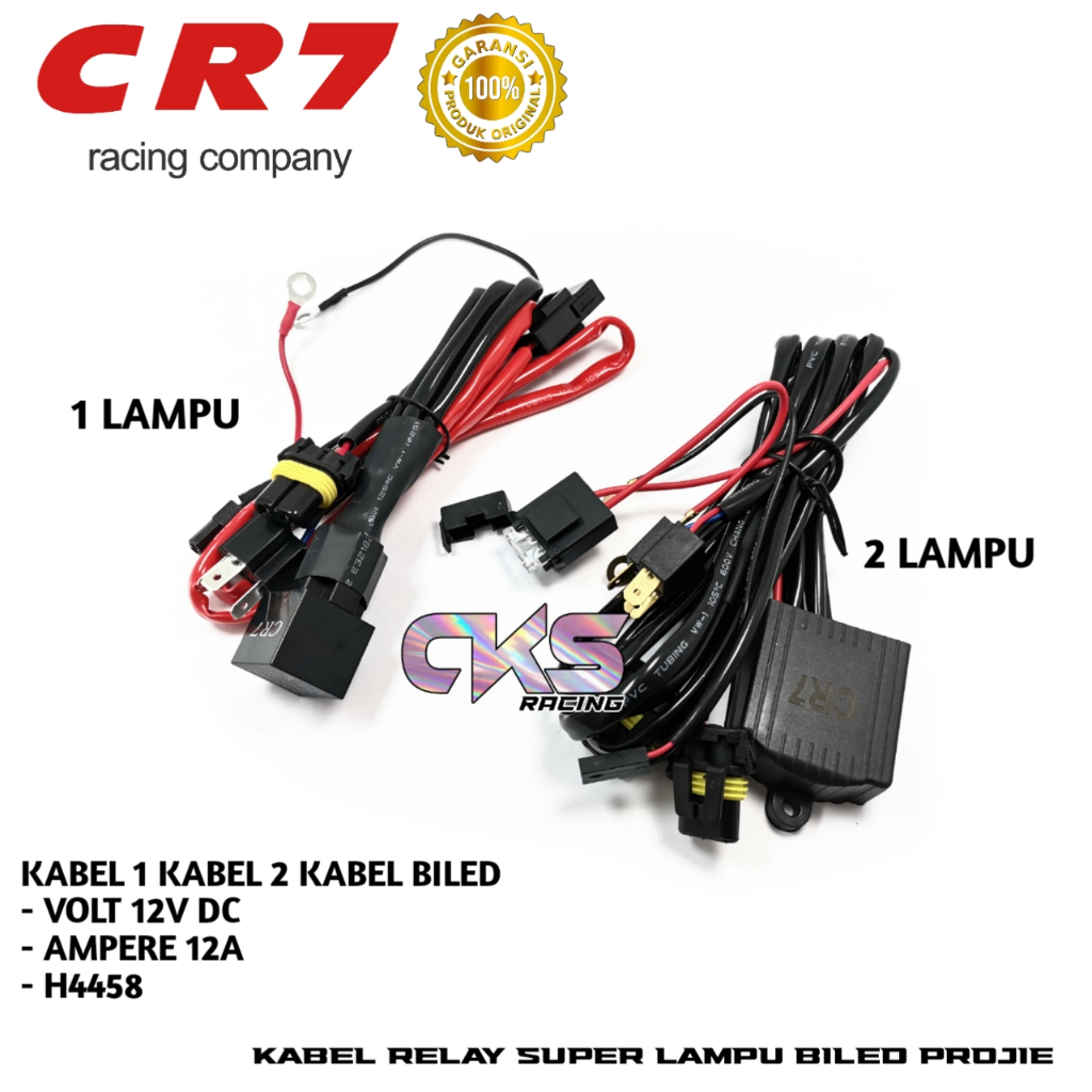 Kabel Relay Super Lampu HID Projector Biled Projie LED Motor Mobil H4 1 Lampu dan 2 Lampu 12 Volt