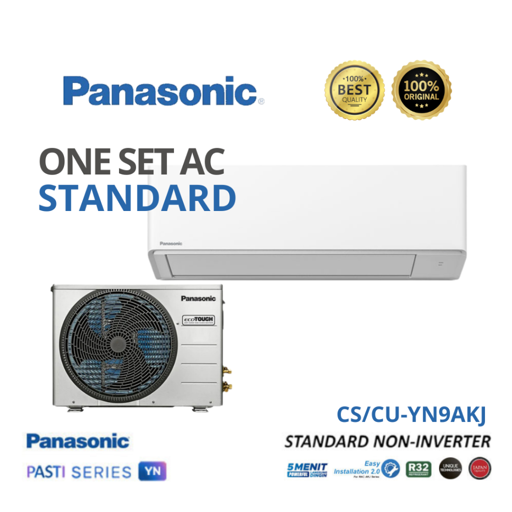 AC PANASONIC STNDARD 1 PK CS-YN9AKJ BARU ( INDOOR + OUTDOOR )