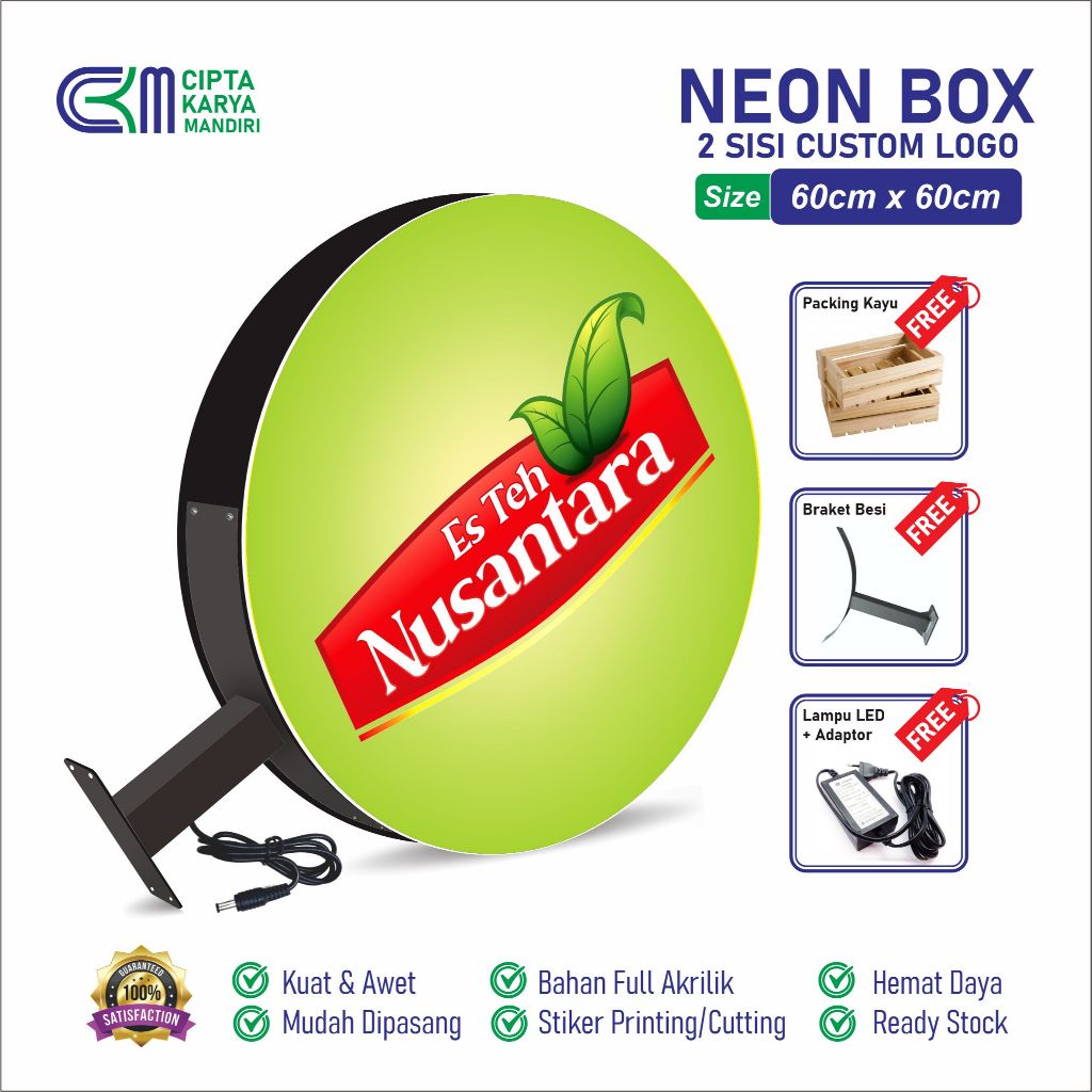 Neon Box Usaha Teh Nusantara | Neon Box Outdoor (Free Design)