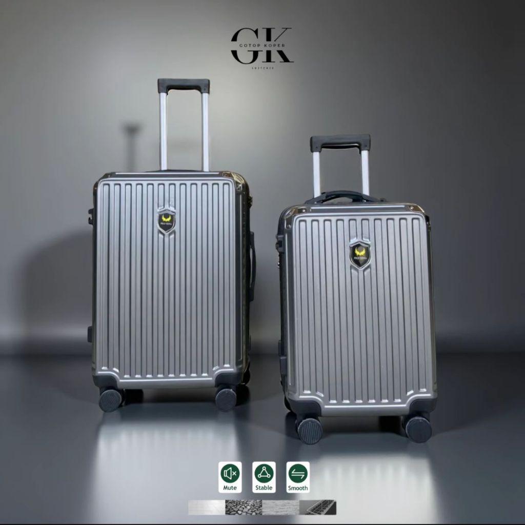 koper 7205  berkapasitas besar 20-24inci Hardcase Satin Halus dan Tebal dengan kunci Pengaman TSA Ka