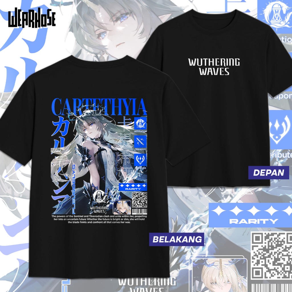 KAOS FLEURDERYS CARTETHYIA WUTHERING WAVES WUWA DB Kaos Fleurdelys Kaos Distro Anime Game Unisex Pri