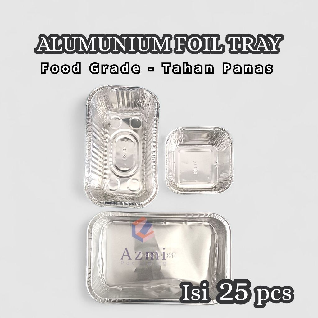 25 pcs Alumunium Foil Cup Tray tanpa Tutup Cup Foil Tahan Panas Cup Pastel Tutup