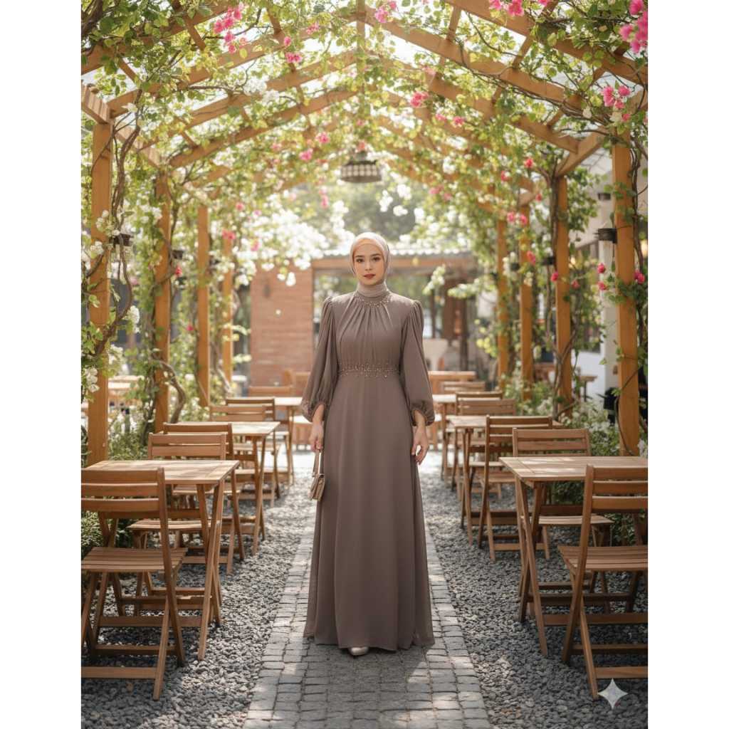 Aisy - Baju Pesta Mewah Elegan Terbaru Gamis Ceruti Payet Mutiara Mewah Ukuran Jumbo