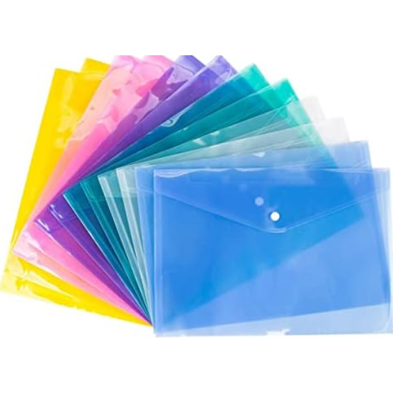 Map Plastik Kancing Ukuran Folio (F4) Bahan Tebal Kuat dan Tahan Air