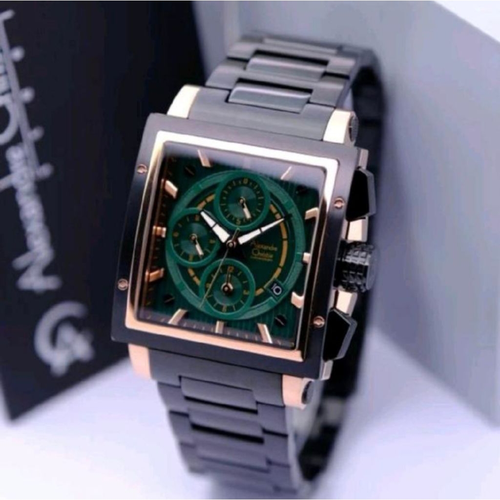 jam tangan pria sport analog Alexander Christie AC 6182-biru, hijau