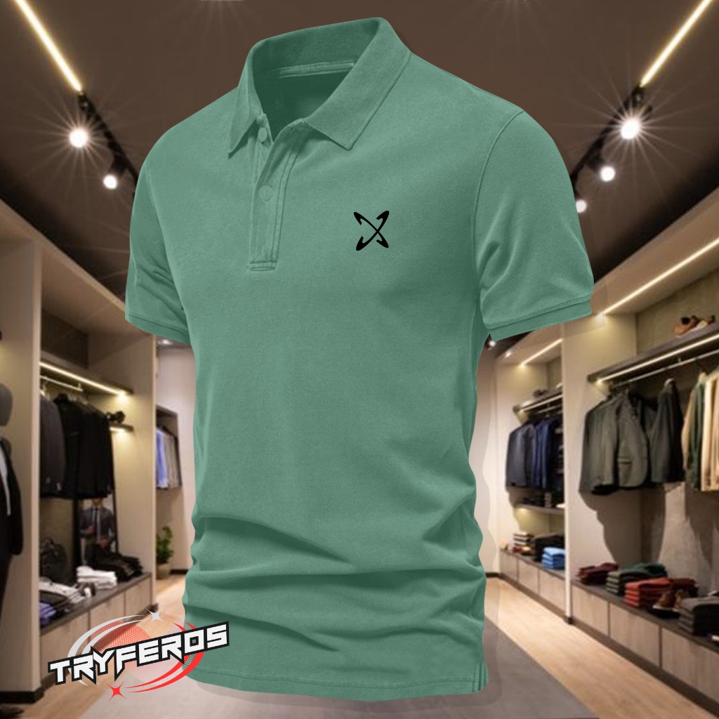 COD T-shrit POLO kerah Oxygen Hitam Kaos Kerah Dewasa Shirt / Kaos Wangki Pria Polo / Kaos Seragam