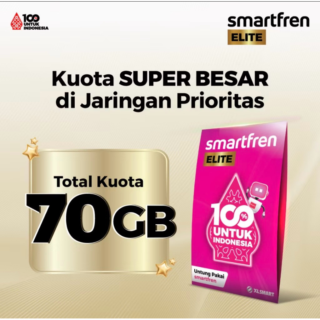 kartu perdana smartfren elite pascabayar 70GB gratis nomor cantik 1JT