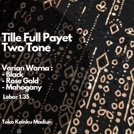 Tille Full Payet Mix Gold NVT057//Lebar 1.35//Bahan Dress, Gamis, Kebaya, Kombinasi Dll