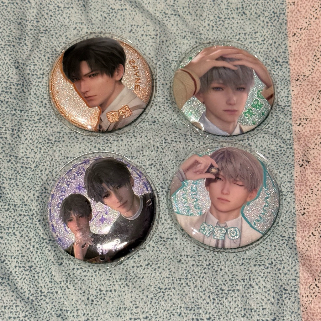 pin badge bros love and deepspace 75mm xavier zayne rafayel