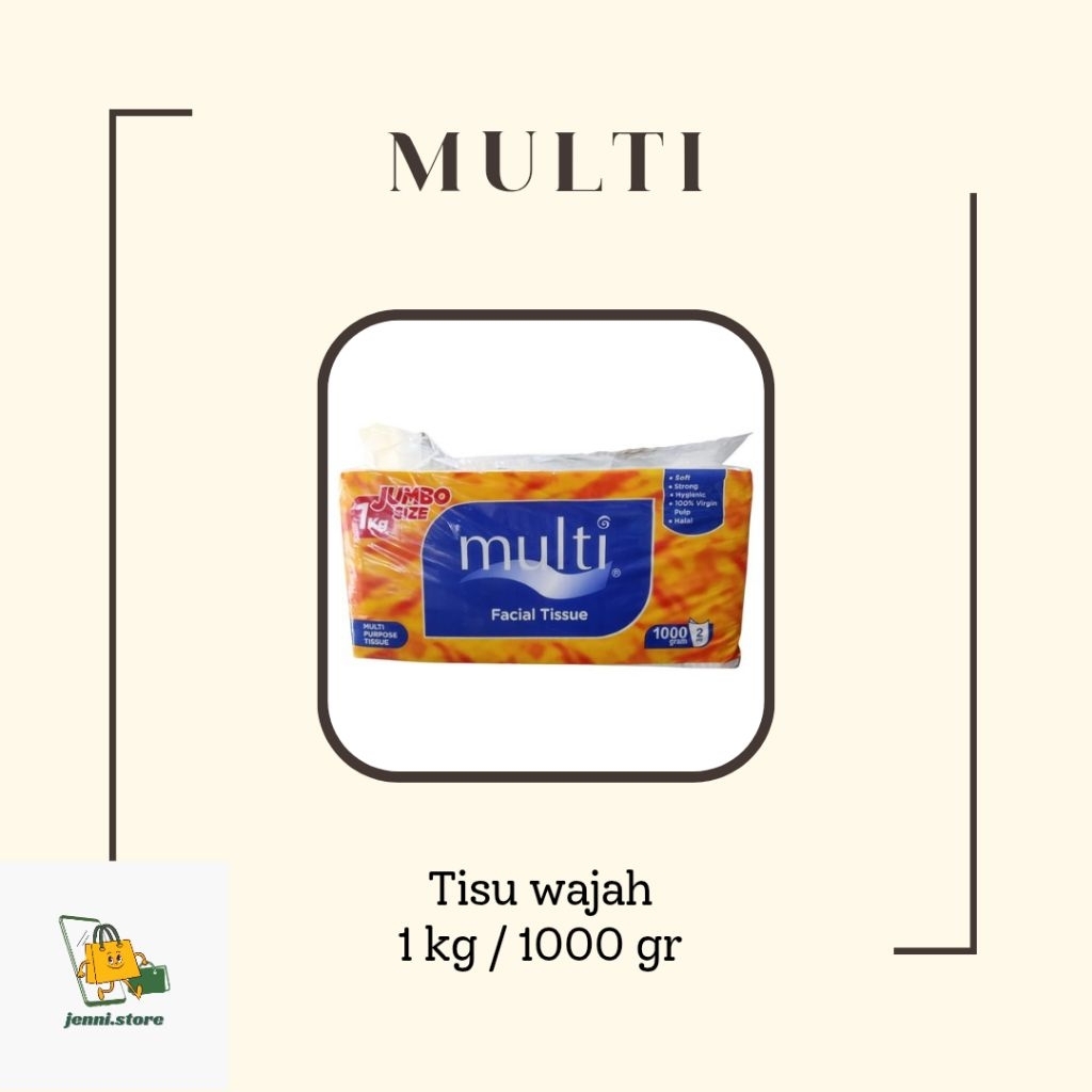 tisu Multi 1kg / tisu wajah Multi 1000gram, 2 ply
