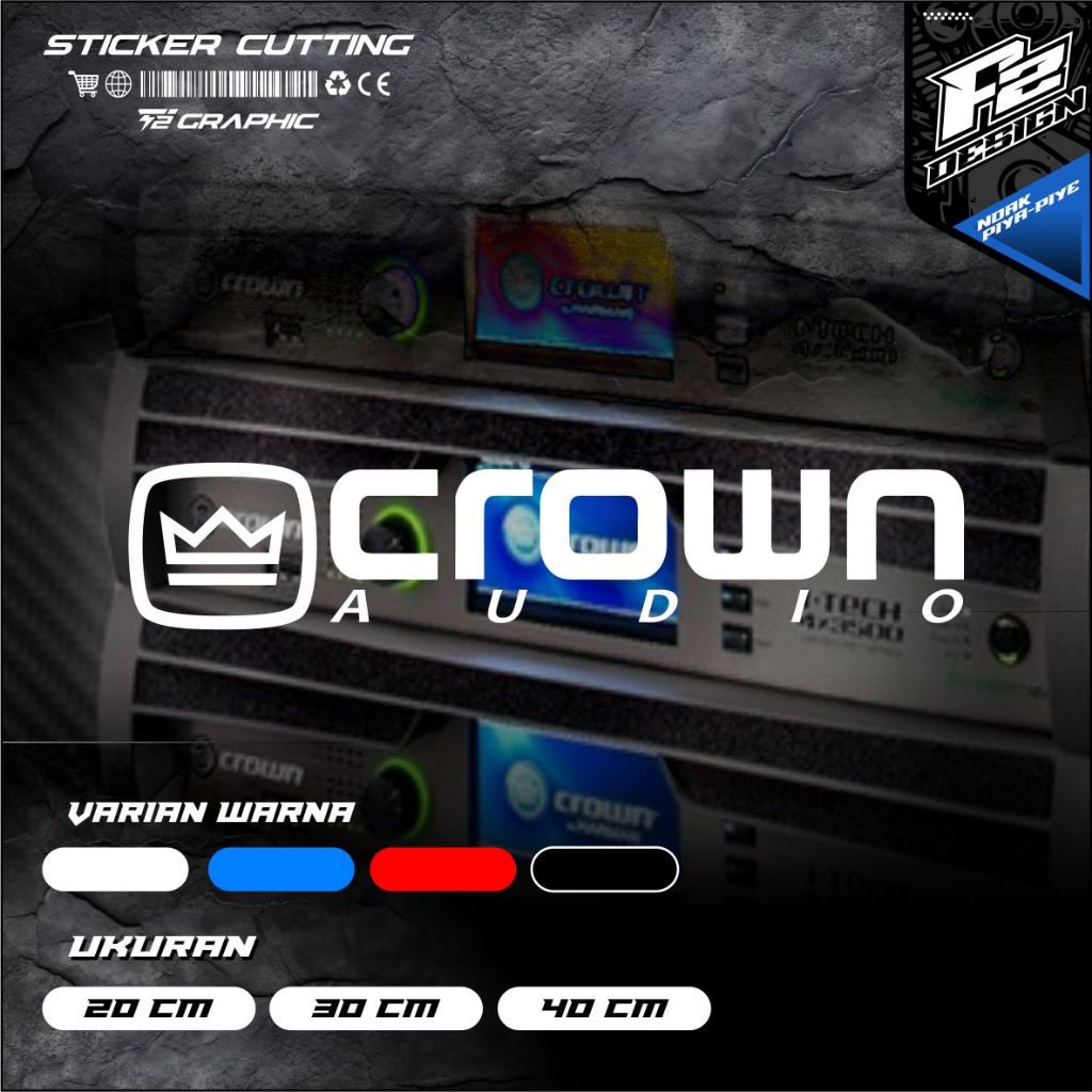 STIKER CUTTING HARDCASE SOUND SYSTEM LOGO CROWN AUDIO. CUTTING STIKER LOGO CROWN AUDIO