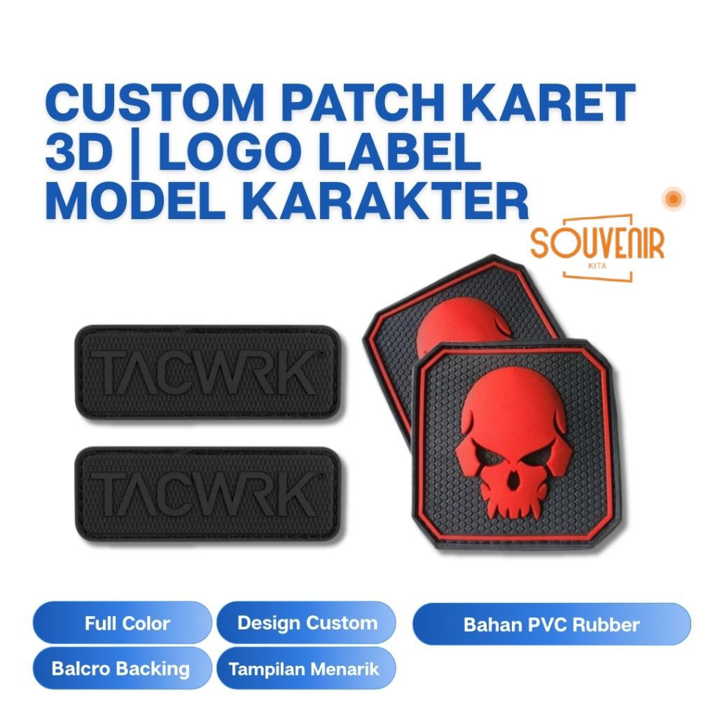 Patch Karet Custom Logo – Rubber Patch Premium untuk Jaket / Tas / Clothing BrandRubber Patch Custom