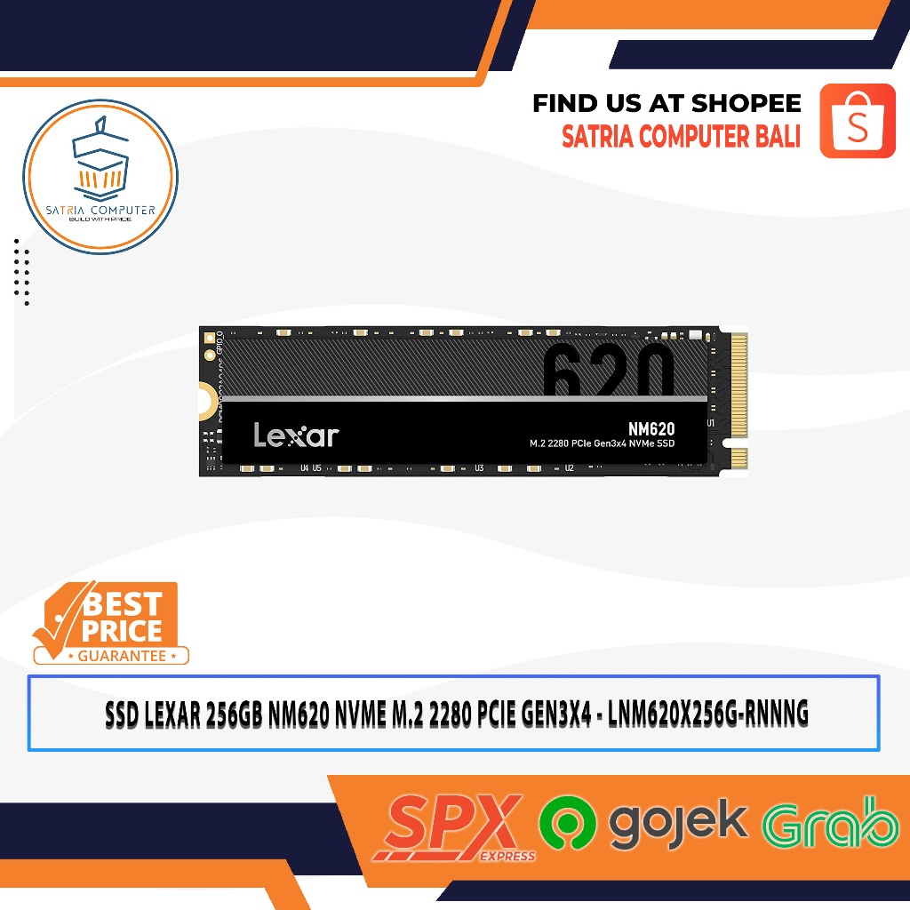 SSD LEXAR 256GB NM620 NVME M.2 2280 PCIE GEN3X4 - LNM620X256G-RNNNG