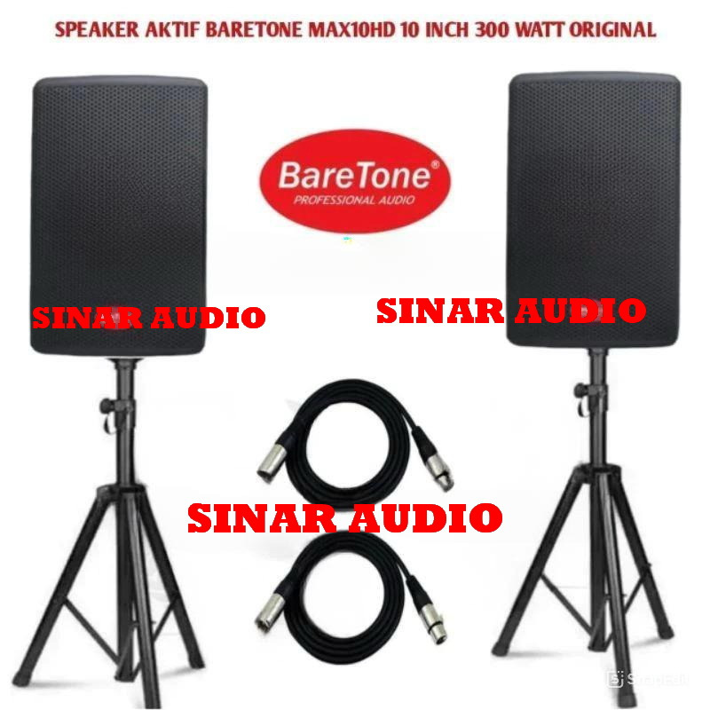 Speaker Aktif Baretone MAX10HD MAX 10HD 10 Inch Aktif 300×2 Watt Original Garansi Resmi 1 Tahun