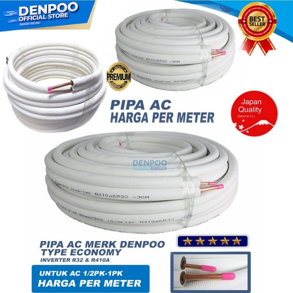 PIPA AC DENPOO1/2Pk-1Pk PLATINUM/PREMIUM/EKONOMI( HARGA PERMETER )
