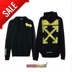 OFF WHITE FIRETAPE HOODIE SS18 BLACK YELLOW