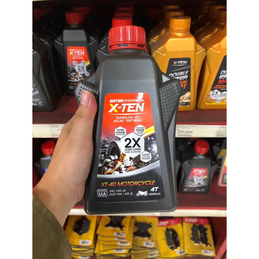 X-TEN XT-40 Motorcycle Ester Synthetic Oil 10W40 1 L – Oli Motor Manual Premium