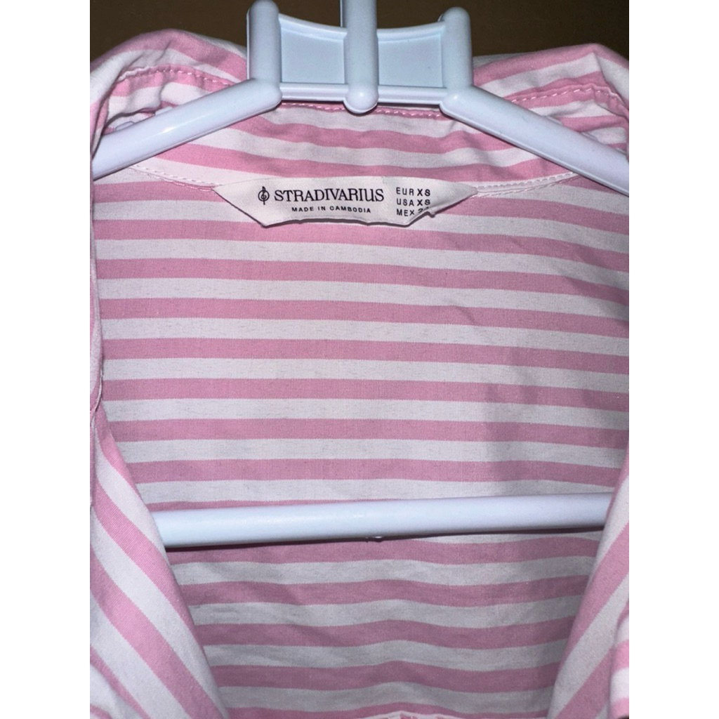 Stradivarius - kemeja salur pink