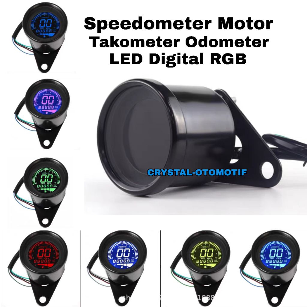 Speedometer Spidometer Motor Digital LED RGB Kilometer Takometer Odometer Universal
