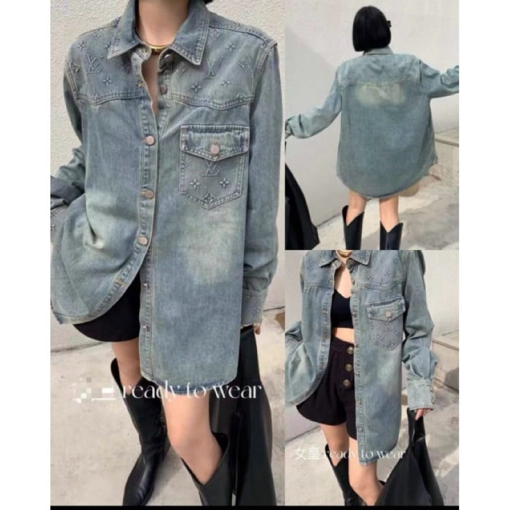 [New] Kemeja LV Monogram Denim