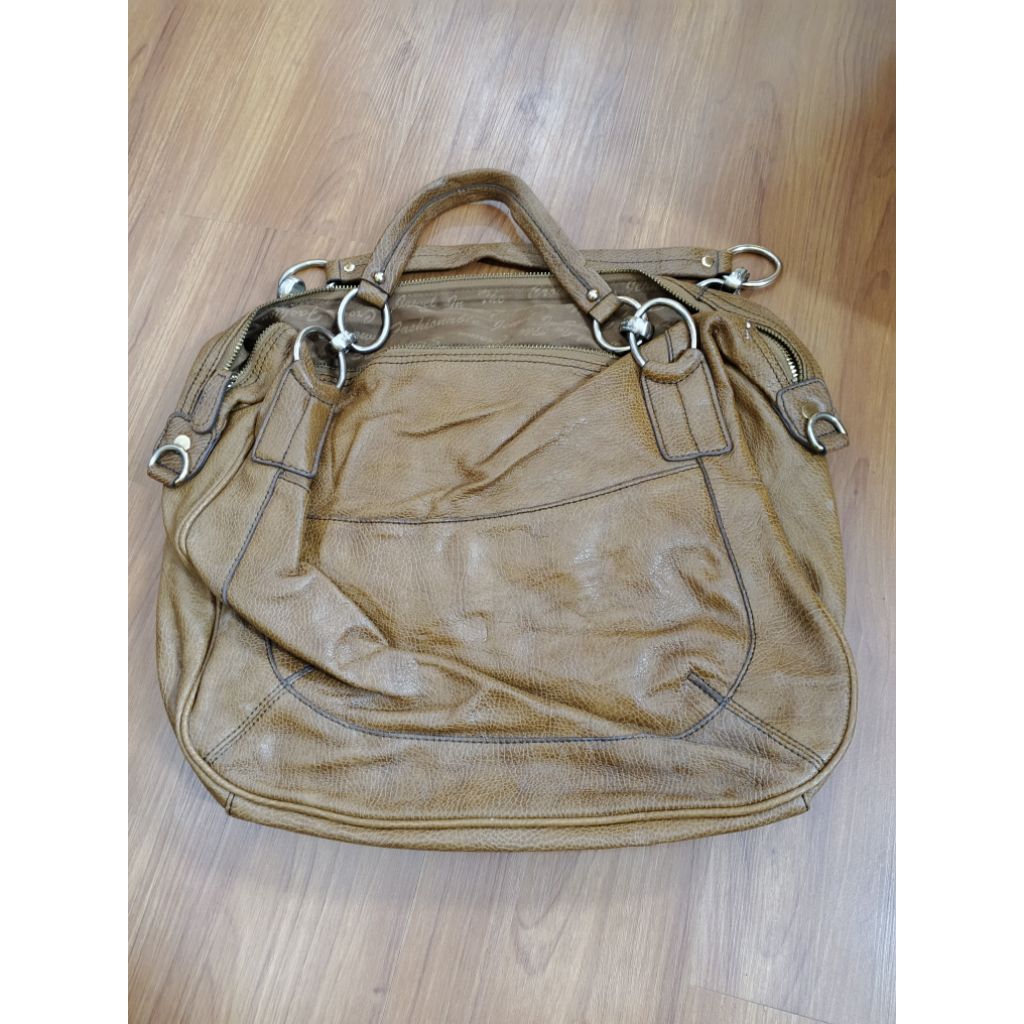 Ssamzie Market Oversized Slouchy Tan Shoulder/Tote Bag (Preloved)