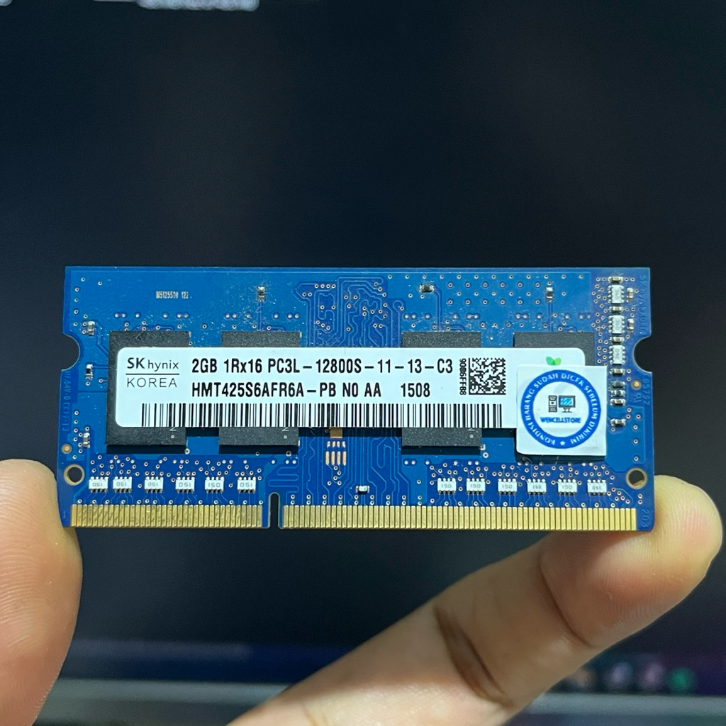 RAM LAPTOP SKhynix 2GB 1Rx16 PC3L-12800S/1600MHZ DDR3L