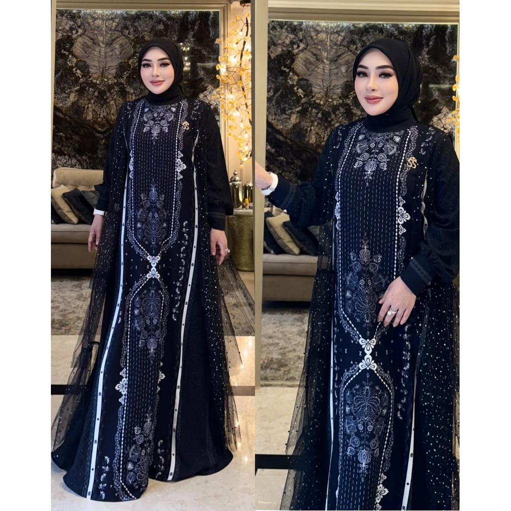 SHELLASAUKIA OFFICIAL ORIGINAL Dress Shellasaukia Terbaru Dress Printing Shellasaukia Mix Tile (TANP