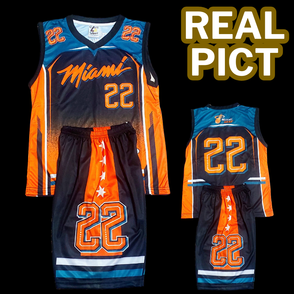 setelan Kaos Olahraga Basket MIAMI Anak Laki-laki Jersey BASKET ANAK