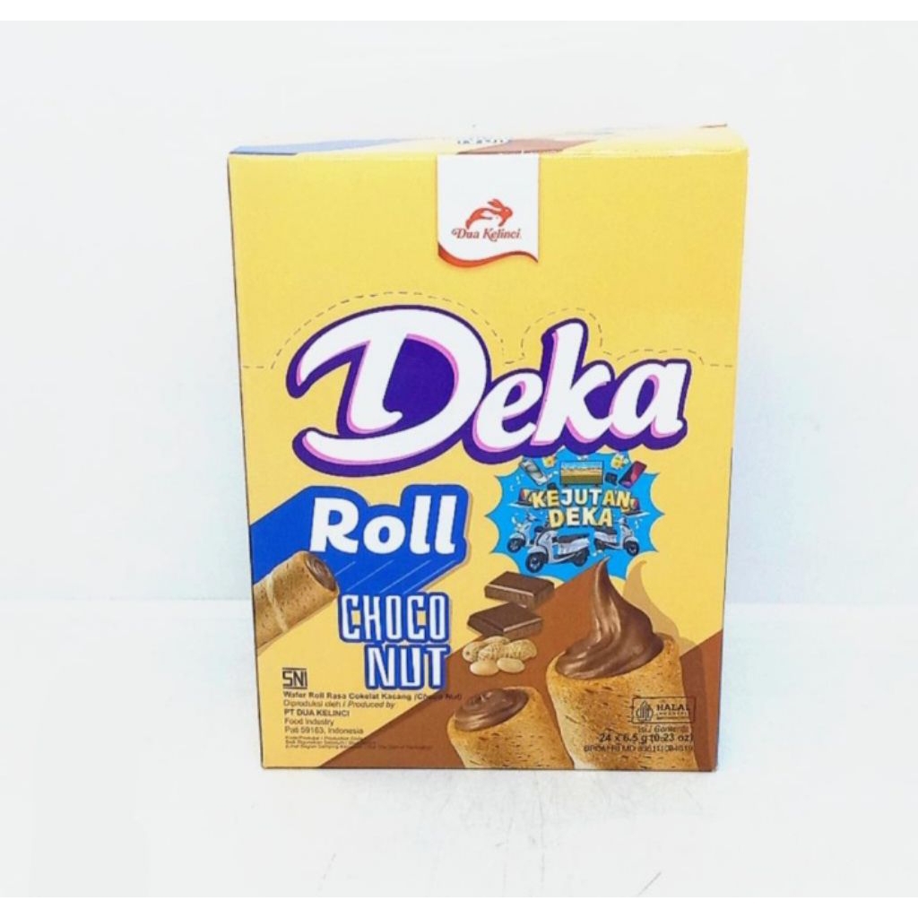 Deka Wafer Roll Isi 24pcs cokelat kacang/Deka Choco Wafer Roll 1 Box Isi 24 / Wafer Stick Deka