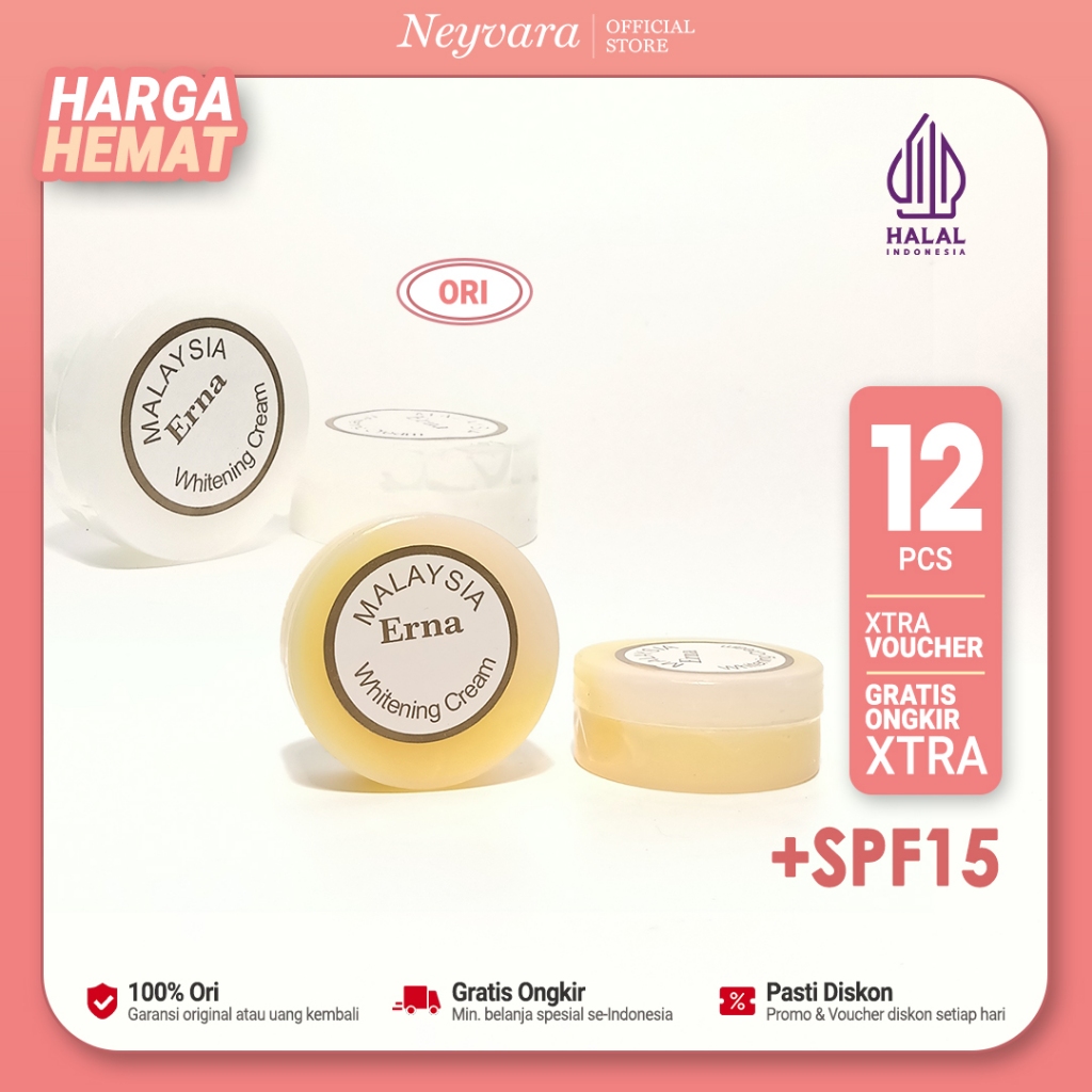 (12 Pcs) Cream Erna Malaysia (Siang & Malam) Original 100% BPOM